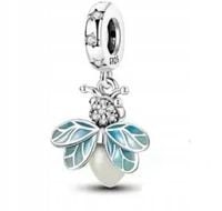 Charms ze srebra świecący w ciemności świetlik robaczek świętojański