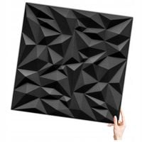 Kaseton Ścienny Sufitowy 3D Czarny Panele Ścienne 50x50 0,25m2 AMETYST