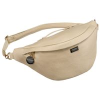 beżowa nerka damska ze skóry ekologicznej saszetka na biodra lub na ramię