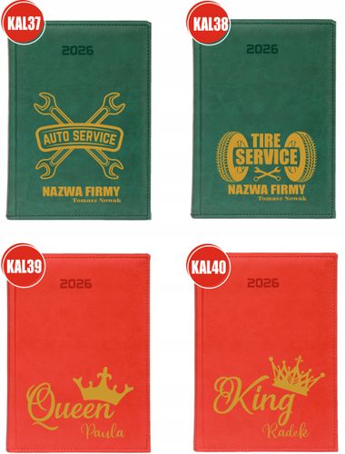 Stylowy prezent kalendarz książkowy A5 2026 rok z nadrukiem UV z imieniem na Arena.pl