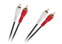 Kabel 2 x RCA - 2 x RCA 1,5m czarny 4mm