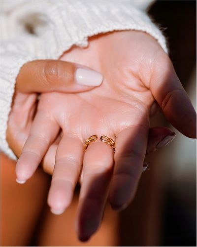 Pierścionek damski REGULOWANY PANCERKA wąski stal na Arena.pl