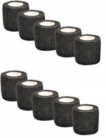 Bandaż kohezyjny czarny 2,5cm -10sztuk samoprzylepny oddychający