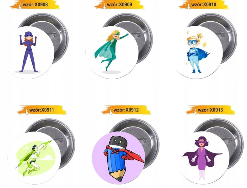Przypinki buttony SUPER BOHATER PERSONALIZOWANE zdjęcie 6