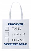 Dla Prawnika Adwokata Torba Eco Biała Shopper Z Nadrukiem Ze Zdjęciem