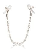 crystal chain nipple clamps silver