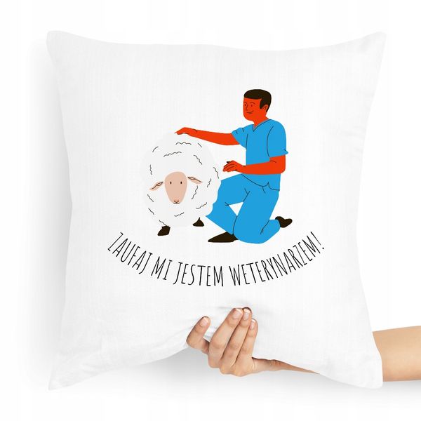 Poduszka Prezent Dla Weterynarza Zaufaj Mi Jestem Z Nadrukiem Ze Zdjęciem zdjęcie 1