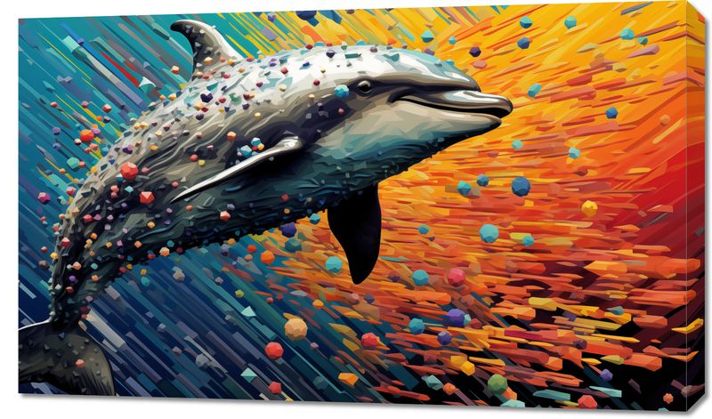 Obraz 100x60cm Delfin w Palecie Barw zdjęcie 1