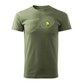 Koszulka tenis tenisowa z rakietą do tenisa męska khaki REGULAR XXL
