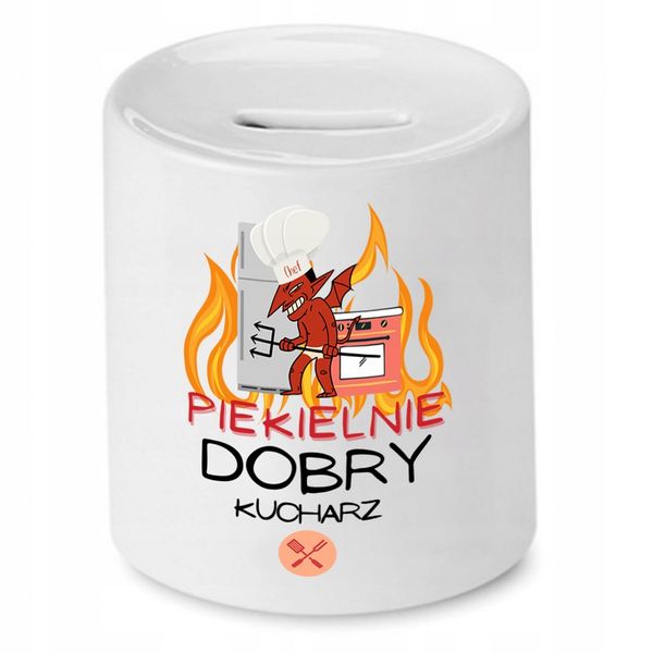 Skarbonka Dla Kucharza Piekielnie Dobry Prezent Z Nadrukiem Ze Zdjęciem zdjęcie 1
