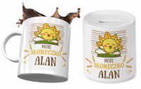 Dla Alana Zestaw Kubek + Skarbonka Dla Dziecka Z Nadrukiem Ze Zdjęciem