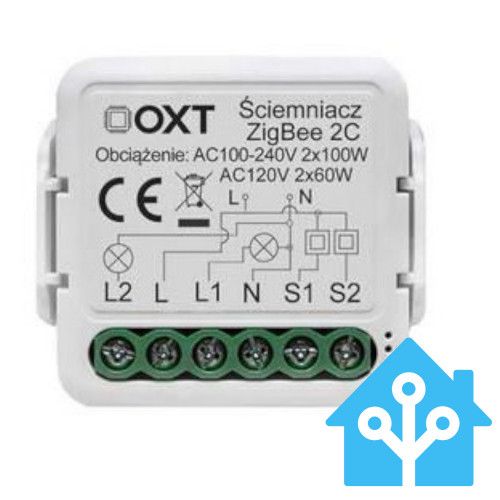 ŚCIEMNIACZ SMART HOME OXT ZIGBEE 2 OBWODY TUYA 3.0 zdjęcie 1