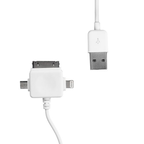 Kabel Whitenergy micro USB/ mini USB/ iPhone4 - USB 100cm Biały na Arena.pl