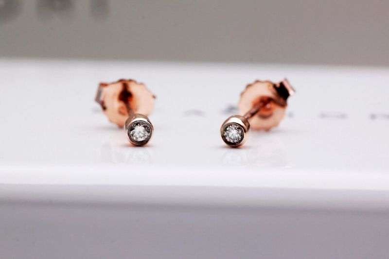 Emaga Złote kolczyki KRD2001 - Diament zdjęcie 5