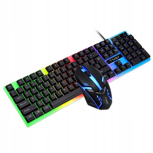 GAMINGOWA KLAWIATURA MYSZ-KA PODŚWIETLANA LED RGB na Arena.pl