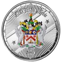 St. Kitts & Nevis: Coat of Arms kolorowany 1 uncja Srebra 2024 Proof