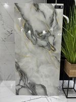 Gres 120x60 marmur biało-szary ZŁOTE REFLEKSY żyły połysk premium glamour
