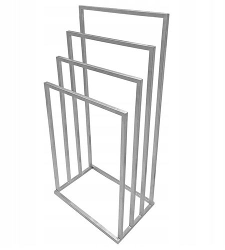 STOJAK WIESZAK STOJĄCY NA RĘCZNIKI DO ŁAZIENKI LOFT METALOWY SREBRNY DESIGN na Arena.pl