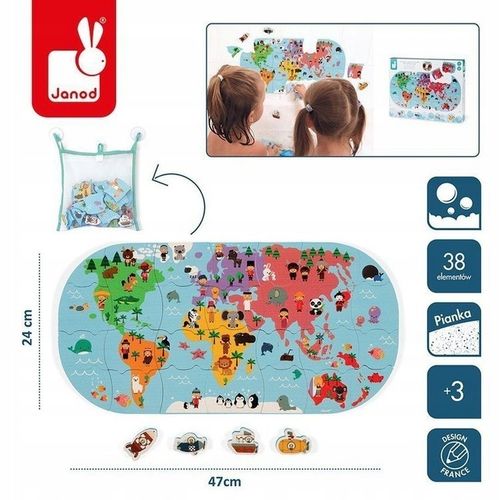 JANOD Puzzle Do Kąpieli Mapa Świata 28 EL J04719 na Arena.pl