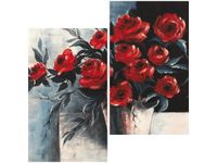 60X60CM RÓŻE WAZONIE DWU OBRAZ ŚCIAN