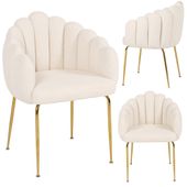 Krzesło tapicerowane FOGIA eleganckie GLAMOUR baranek BOUCLE teddy JUMIhome