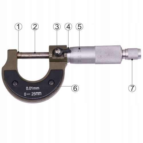 MIKROMETR NONIUSZOWY ZEWNĘTRZNY 0.01MM 0-25 MM na Arena.pl
