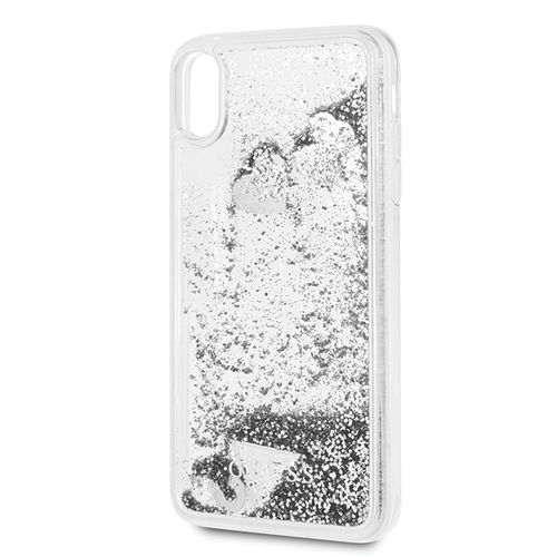 GUESS HARD CASE GLITTER - iPhone XS - SILVER na Arena.pl