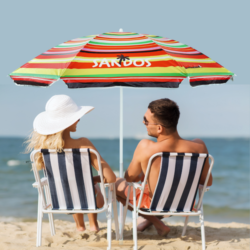 Parasol w paski z filtrem UV i regulacją nachylenia czaszy na Arena.pl