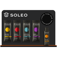 Soleo Ekspozytor Z Miejscem Na Butelkę Gel Tan Activator Oraz Saszetki