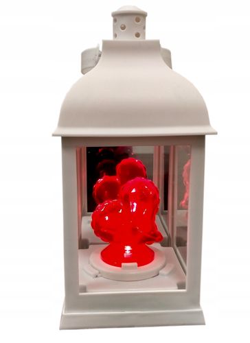 LATARENKA LED LAMPION ZNICZ SERCE NA BATERIE DEKORACYJNA BIAŁA WKŁAD KOLORY na Arena.pl