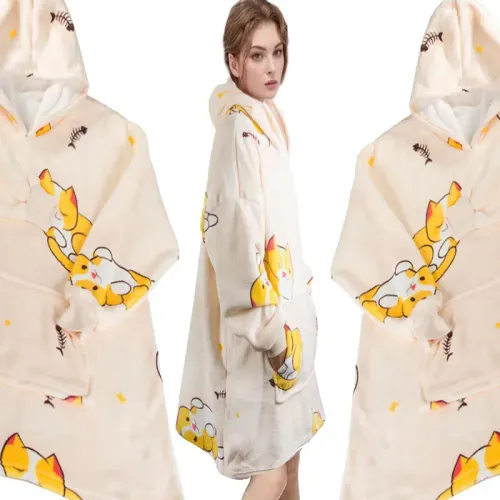 Ciepła bluza koala koc oversize XXL gruby futrzak miękka z kapturem na Arena.pl