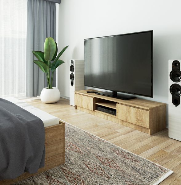 SZAFKA RTV 160 cm DĄB SONOMA zdjęcie 5