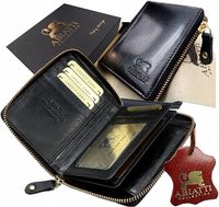 EKSKLUZYWNY SKÓRZANY PORTFEL MĘSKI ANTYKRADZIEŻOWY OCHRONA KART NA ZAMEK