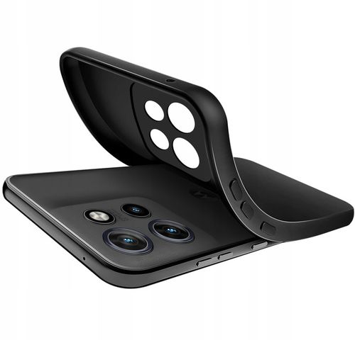 Etui do Motorola Moto EDGE 50 Neo silikonowe MATOWE CZARNE + Szkło ochronne na Arena.pl