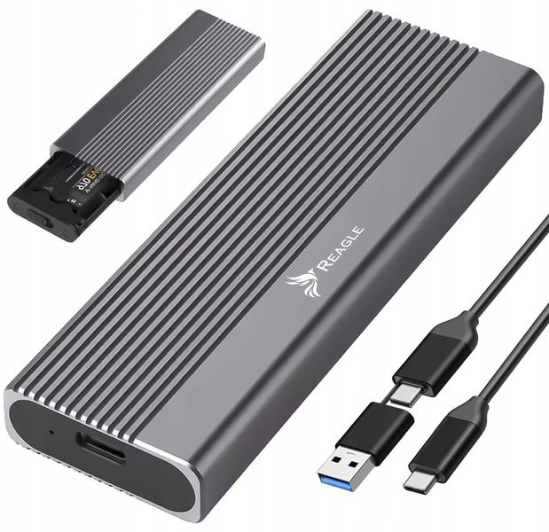 Obudowa na dysk SSD NVME PCIe M.2 USB-C 3.2 GEN2 Adapter Kieszeń M2 Reagle zdjęcie 1