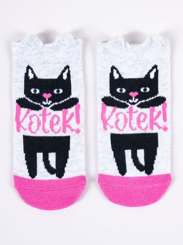 Skarpety dziewczęce z elementem 3D kotek 6PAK 14-16 YOCLUB na Arena.pl