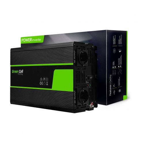 INWERTER GREEN CELL 24V 230V 2000W CZYSTA SINUSOIDA LED zdjęcie 3