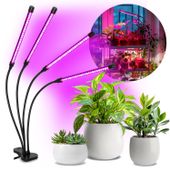 Lampa LED do Roślin 4 Głowice Do Wzrostu Uprawy Klips TIMER + zasilacz
