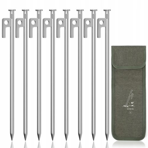 kotwy do trampoliny Solidne kotwa do ziemi 9mm 30cm 8szt z workiem srebrny na Arena.pl