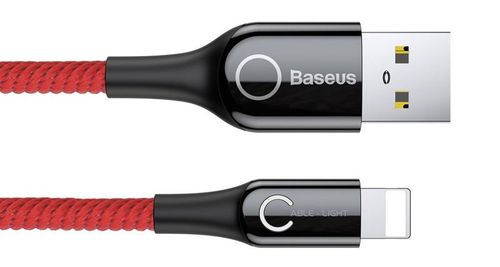 Kabel Baseus C-shaped Light 1M 2.4A iPhone X 8 7 plus 6 5 red na Arena.pl