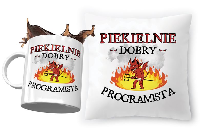 Zestaw Dla Programisty Poduszka + Kubek Na Prezent Z Nadrukiem Ze Zdjęciem zdjęcie 1