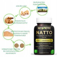 Natto Active witaminy D3 2000 IU K2 MK-7 Nattokinaza 60 eko tabletek