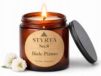 Świeca sojowa zapachowa Białe Piżmo 150 ml. Szkło brązowe Styrta No.8