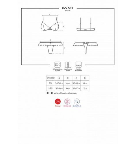 827-SET-3 komplet czerwony S/M na Arena.pl