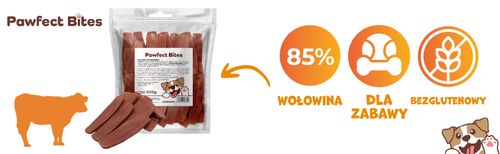 Smaczki przysmaki dla psa Filet z wołowiny 500g PAWFECT BITES na Arena.pl