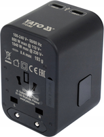 YATO ADAPTER SIECIOWY PODRÓŻNY DO PONAD 150 KRAJÓW USB-C PD 65W Q.C. 3.0