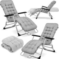 Leżak ogrodowy składany z poduszką Sofotel ChillWell zestaw 2 szt szary