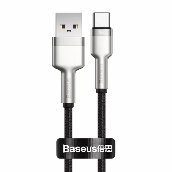 Kabel USB do USB-C Baseus Cafule, 66W, 0.25m (czarny) zdjęcie 1