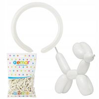 GEMAR Pastelowe Białe Dekoracyjne Balony Rurki Do Modelowania 100 szt.