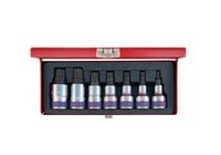 ZESTAW NASADEK Z KOŃCÓWKĄ SPLINE 1/2'' 7 CZ. KRÓTKIE M6-M18 - KY4117PR